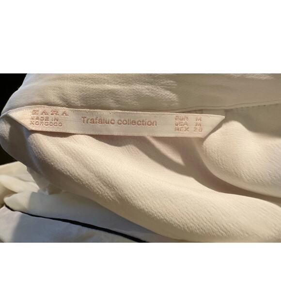 Zara Trafaluc Collection Double Breasted White Silk Blazer, Size Medium - Picture 6 of 6